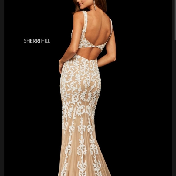 Sherri hill ruby red burgundy wine mermaid pageant prom dress - Picture 5 of 14